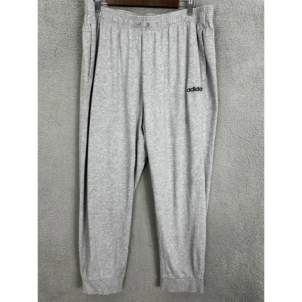 Adidas‎ Jogger Sweatpants Mens 2XL Gray Logo Lightweight Gym Outdoors Gorpcore